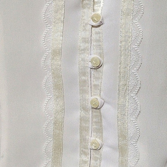 Vintage Ms Paquette Sheer Victorian Blouse Puff Sleeves Romantic Top Medium - Picture 4 of 7